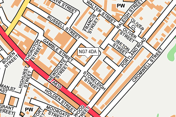 NG7 4DA map - OS OpenMap – Local (Ordnance Survey)