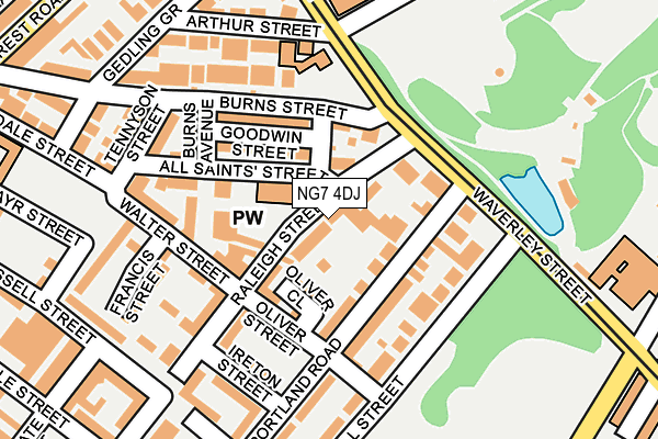 NG7 4DJ map - OS OpenMap – Local (Ordnance Survey)