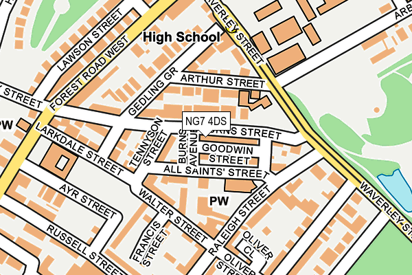 NG7 4DS map - OS OpenMap – Local (Ordnance Survey)