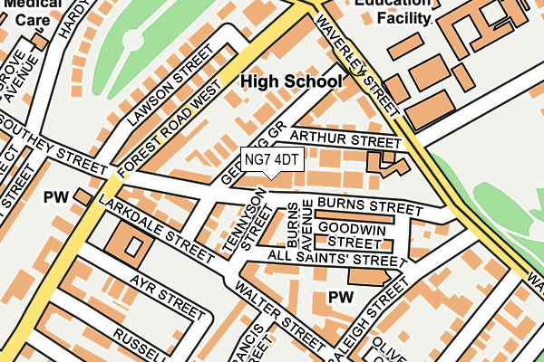 NG7 4DT map - OS OpenMap – Local (Ordnance Survey)