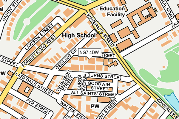 NG7 4DW map - OS OpenMap – Local (Ordnance Survey)