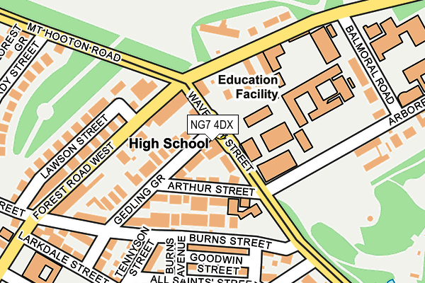 NG7 4DX map - OS OpenMap – Local (Ordnance Survey)