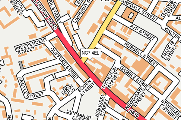 NG7 4EL map - OS OpenMap – Local (Ordnance Survey)