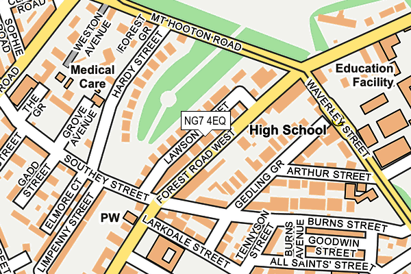 NG7 4EQ map - OS OpenMap – Local (Ordnance Survey)