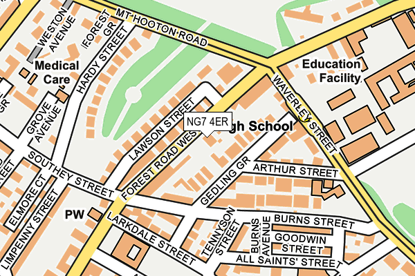 NG7 4ER map - OS OpenMap – Local (Ordnance Survey)