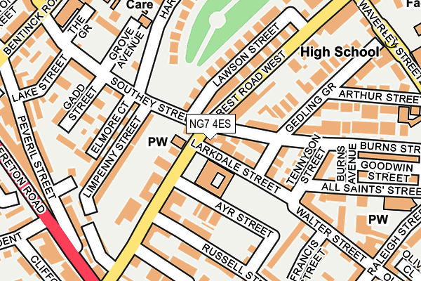 NG7 4ES map - OS OpenMap – Local (Ordnance Survey)