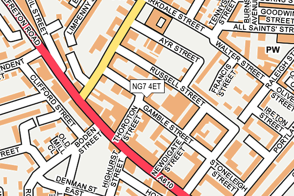 NG7 4ET map - OS OpenMap – Local (Ordnance Survey)