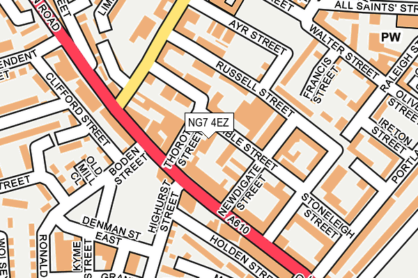 NG7 4EZ map - OS OpenMap – Local (Ordnance Survey)