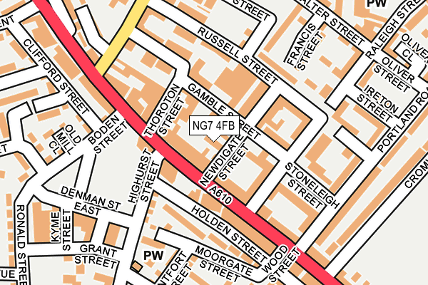 NG7 4FB map - OS OpenMap – Local (Ordnance Survey)