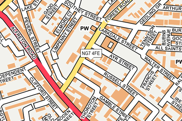 NG7 4FE map - OS OpenMap – Local (Ordnance Survey)