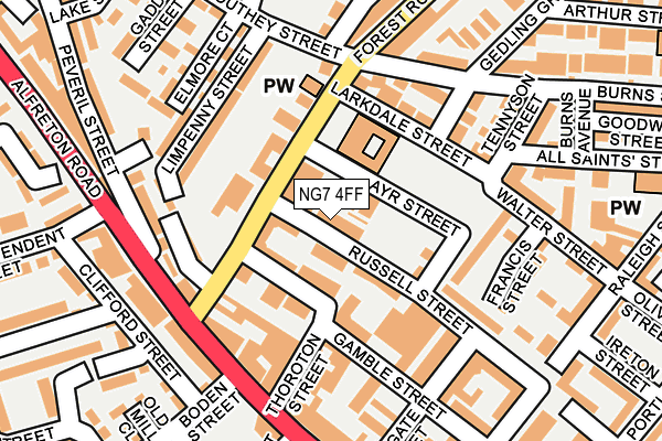 NG7 4FF map - OS OpenMap – Local (Ordnance Survey)