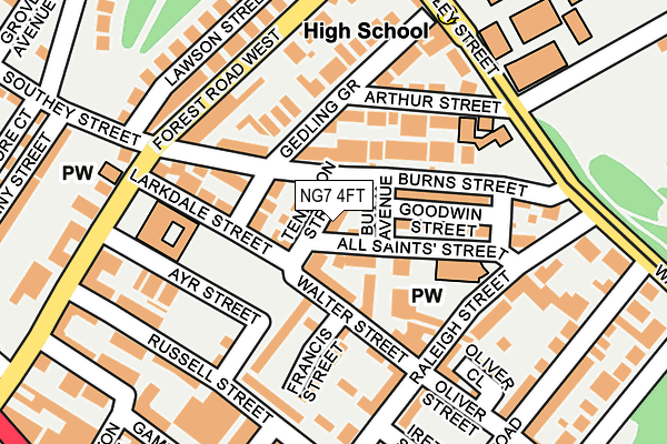 NG7 4FT map - OS OpenMap – Local (Ordnance Survey)