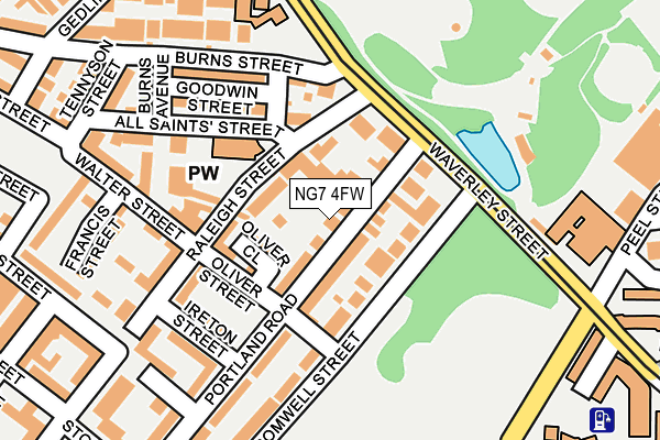 NG7 4FW map - OS OpenMap – Local (Ordnance Survey)