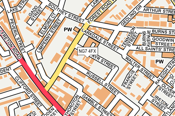 NG7 4FX map - OS OpenMap – Local (Ordnance Survey)