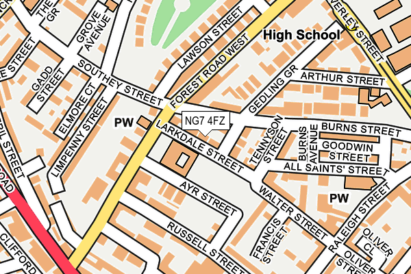 NG7 4FZ map - OS OpenMap – Local (Ordnance Survey)