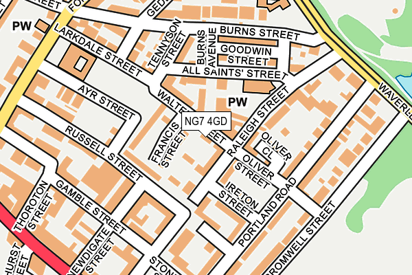 NG7 4GD map - OS OpenMap – Local (Ordnance Survey)