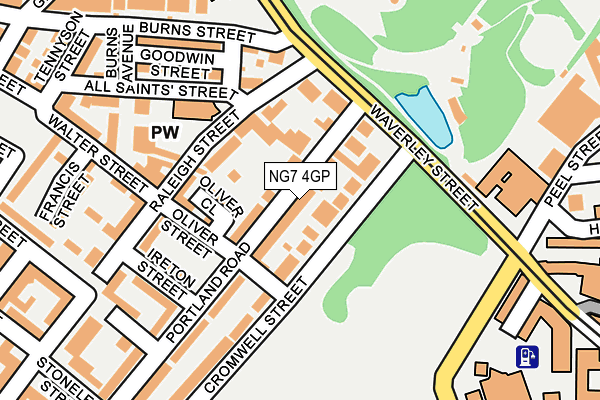 NG7 4GP map - OS OpenMap – Local (Ordnance Survey)