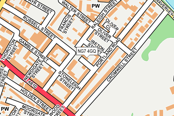 NG7 4GQ map - OS OpenMap – Local (Ordnance Survey)