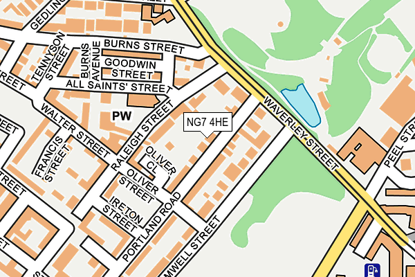 NG7 4HE map - OS OpenMap – Local (Ordnance Survey)