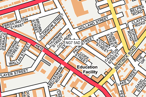 NG7 5AD map - OS OpenMap – Local (Ordnance Survey)