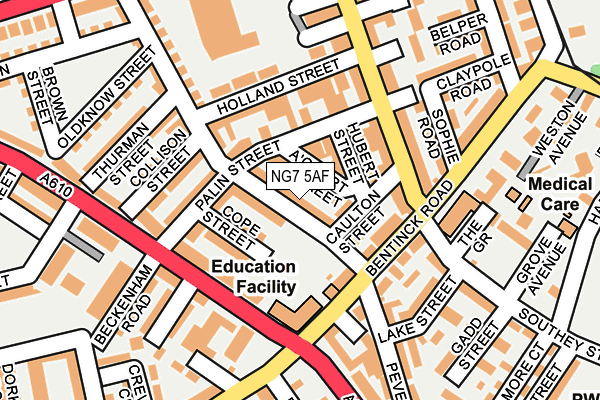 NG7 5AF map - OS OpenMap – Local (Ordnance Survey)