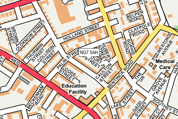 NG7 5AH map - OS OpenMap – Local (Ordnance Survey)