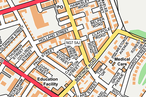 NG7 5AJ map - OS OpenMap – Local (Ordnance Survey)