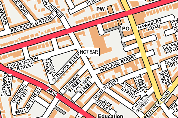 NG7 5AR map - OS OpenMap – Local (Ordnance Survey)