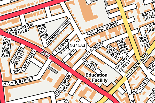 NG7 5AS map - OS OpenMap – Local (Ordnance Survey)