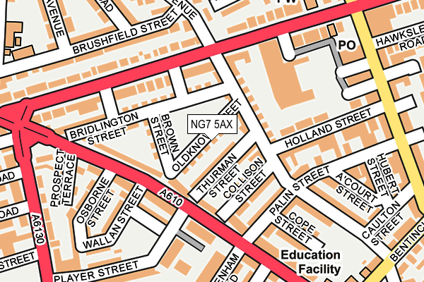 NG7 5AX map - OS OpenMap – Local (Ordnance Survey)