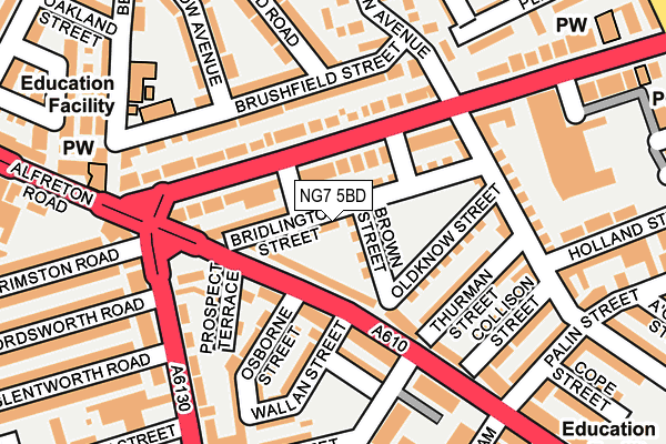 NG7 5BD map - OS OpenMap – Local (Ordnance Survey)