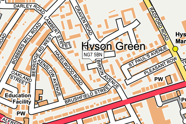 NG7 5BN map - OS OpenMap – Local (Ordnance Survey)