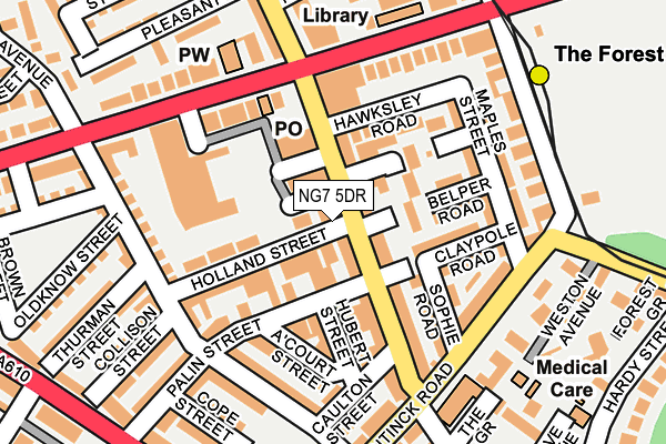 NG7 5DR map - OS OpenMap – Local (Ordnance Survey)