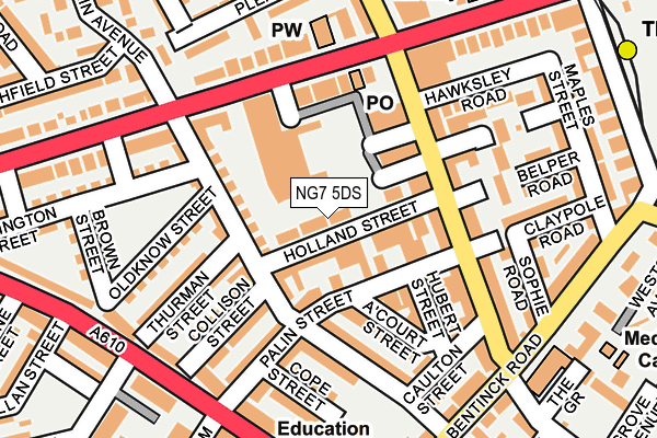 NG7 5DS map - OS OpenMap – Local (Ordnance Survey)