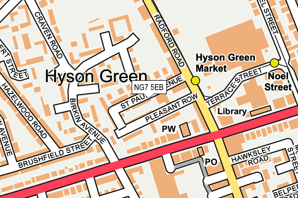 NG7 5EB map - OS OpenMap – Local (Ordnance Survey)