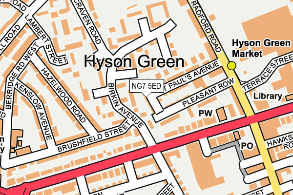 NG7 5ED map - OS OpenMap – Local (Ordnance Survey)