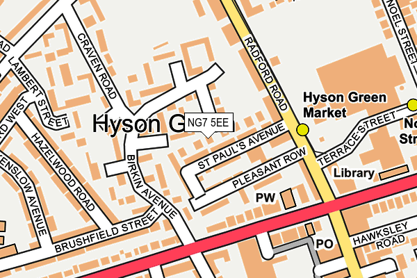 NG7 5EE map - OS OpenMap – Local (Ordnance Survey)