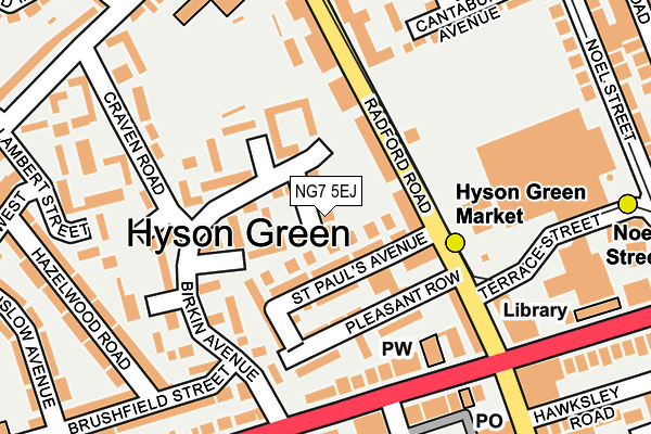 NG7 5EJ map - OS OpenMap – Local (Ordnance Survey)