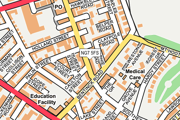 NG7 5FS map - OS OpenMap – Local (Ordnance Survey)