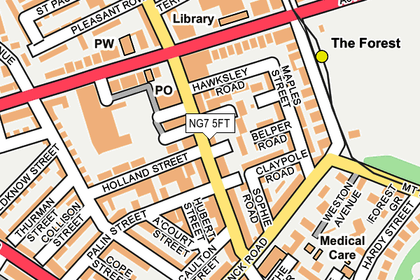 NG7 5FT map - OS OpenMap – Local (Ordnance Survey)