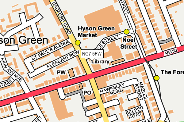 NG7 5FW map - OS OpenMap – Local (Ordnance Survey)