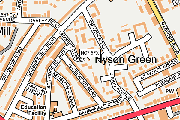 NG7 5FX map - OS OpenMap – Local (Ordnance Survey)