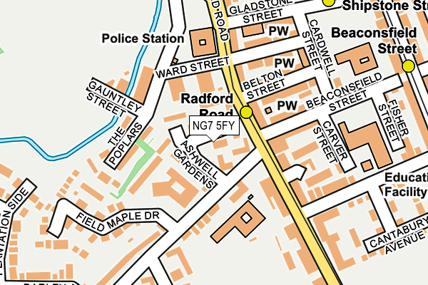 NG7 5FY map - OS OpenMap – Local (Ordnance Survey)