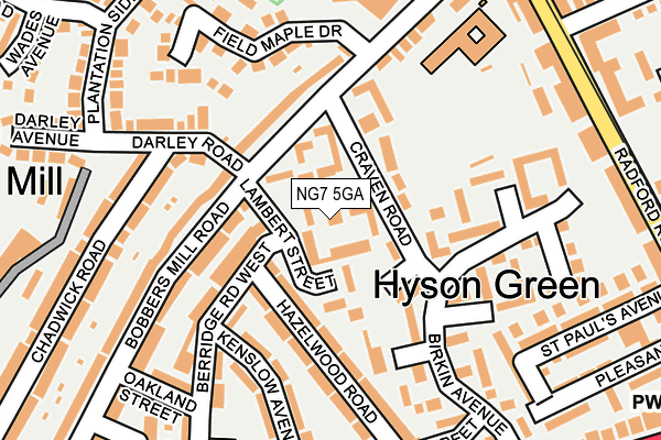 NG7 5GA map - OS OpenMap – Local (Ordnance Survey)