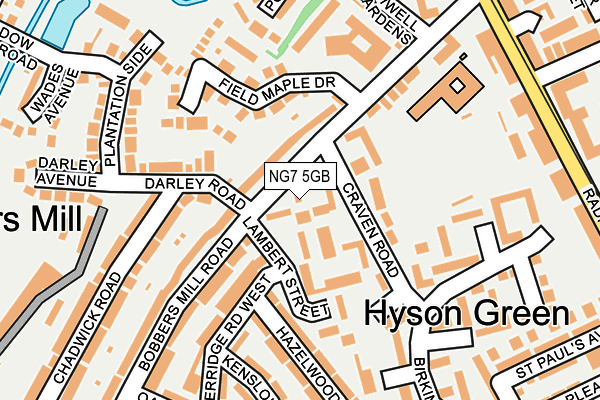 NG7 5GB map - OS OpenMap – Local (Ordnance Survey)