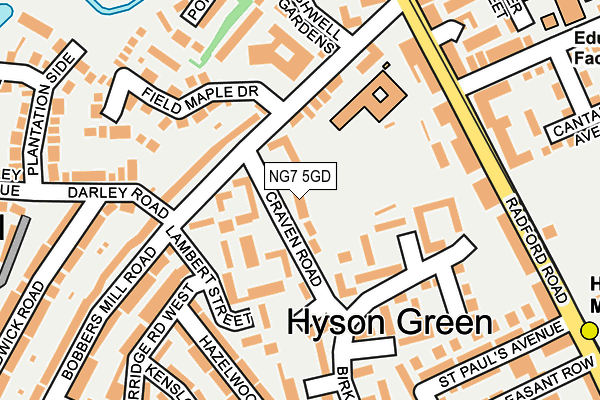 NG7 5GD map - OS OpenMap – Local (Ordnance Survey)