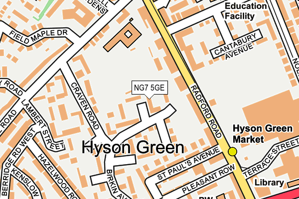 NG7 5GE map - OS OpenMap – Local (Ordnance Survey)