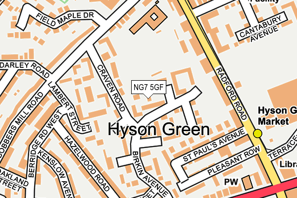 NG7 5GF map - OS OpenMap – Local (Ordnance Survey)