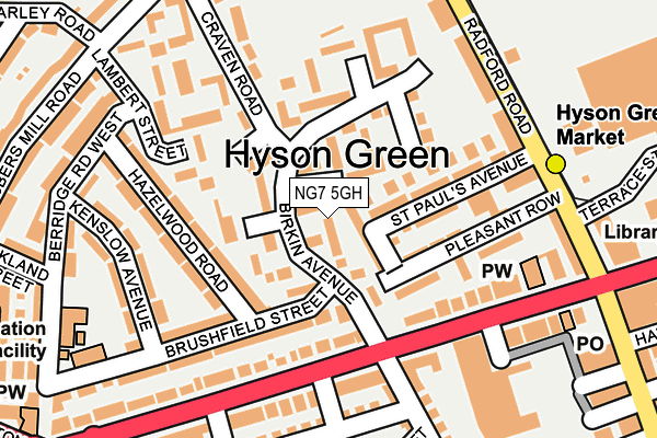 NG7 5GH map - OS OpenMap – Local (Ordnance Survey)