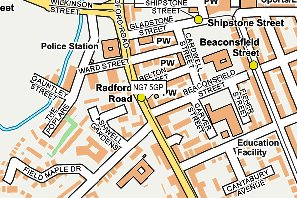 NG7 5GP map - OS OpenMap – Local (Ordnance Survey)